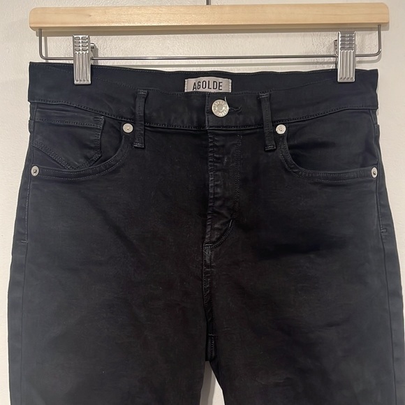 AGOLDE Sophie Mid Rise Skinny Jeans Jet Black Size 25 - Picture 9 of 9